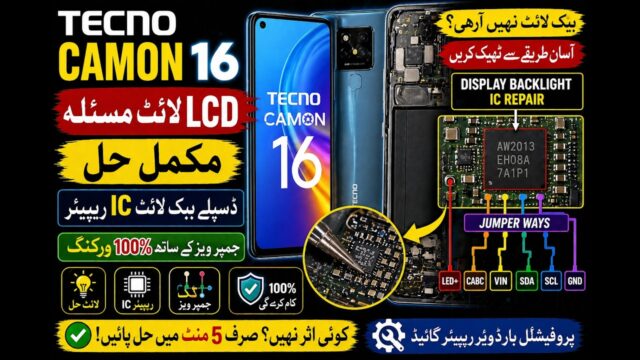 Tecno Camon 16 LCD Light Solution | Display Backlight IC Repair & Jumper Ways