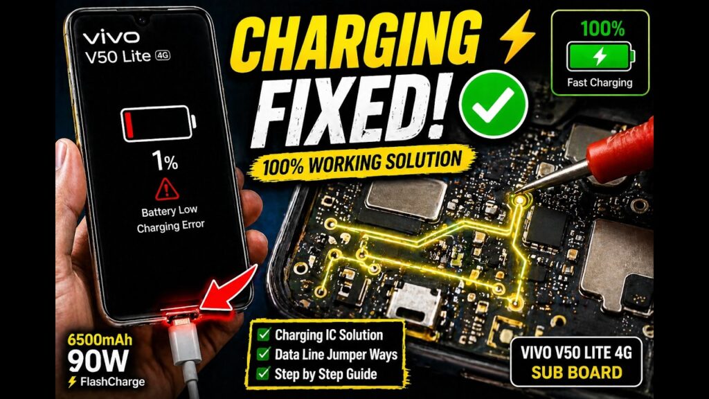 Vivo V50 Lite 4G Charging Problem Solution | USB Charging Data Ways (Hardware Fix)