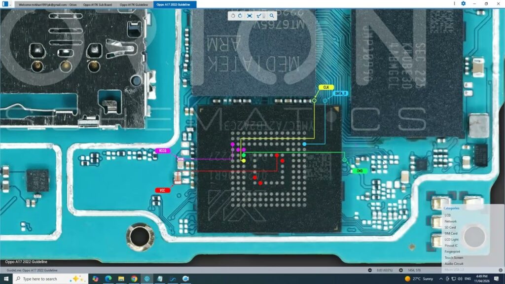 Oppo A17 eMMC ISP Pinout | Oppo A17 2022 (CPH2477) ISP Pinout for Dead Boot Repair