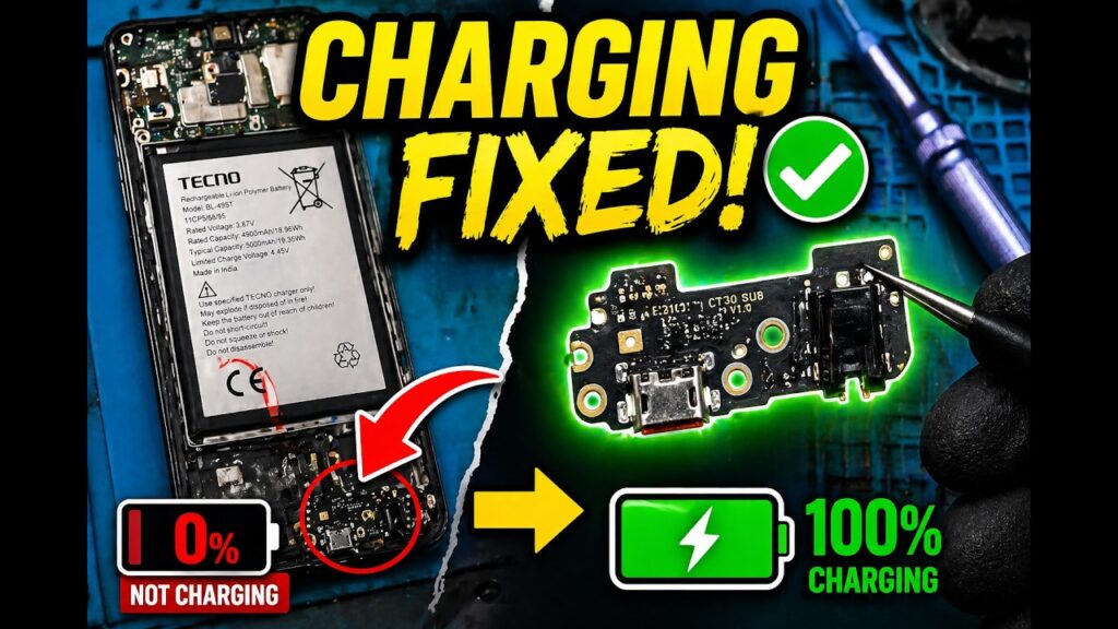 Tecno Camon 30 5G Charging Solution | Sub Board Replacement & Mic Fix