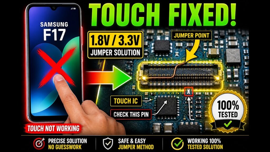 Samsung Galaxy F17 Touch Screen Not Working Solution | Touch Ways & Jumper Repair