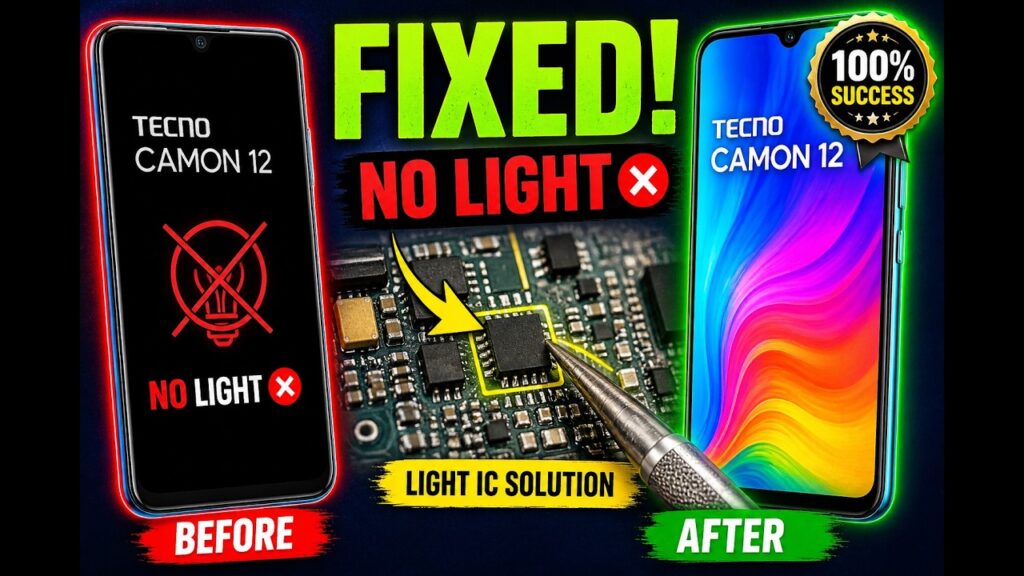 Tecno Camon 12 LCD Light Solution | Display Light Ways & Jumper Repair