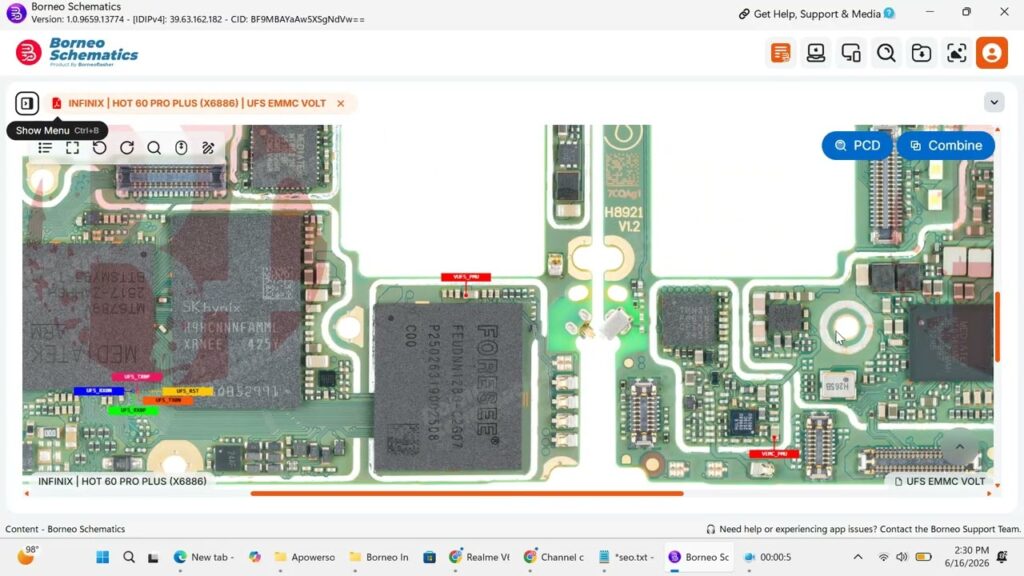 Infinix Hot 60 Pro Plus UFS ISP Pinout | UFS Voltage Point & ISP Connection Guide